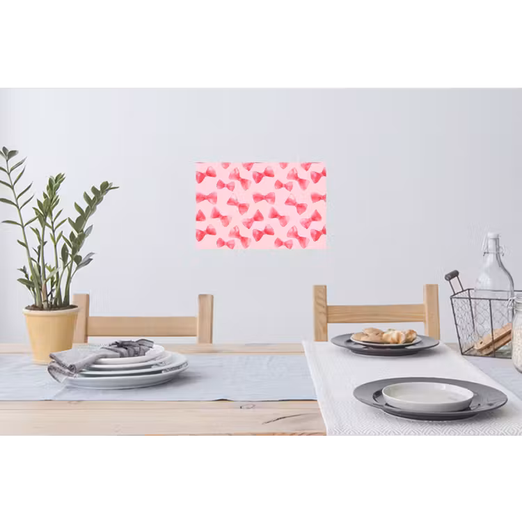 Strikken - Aquarel - Roze Muursticker klein 286 -eettafel