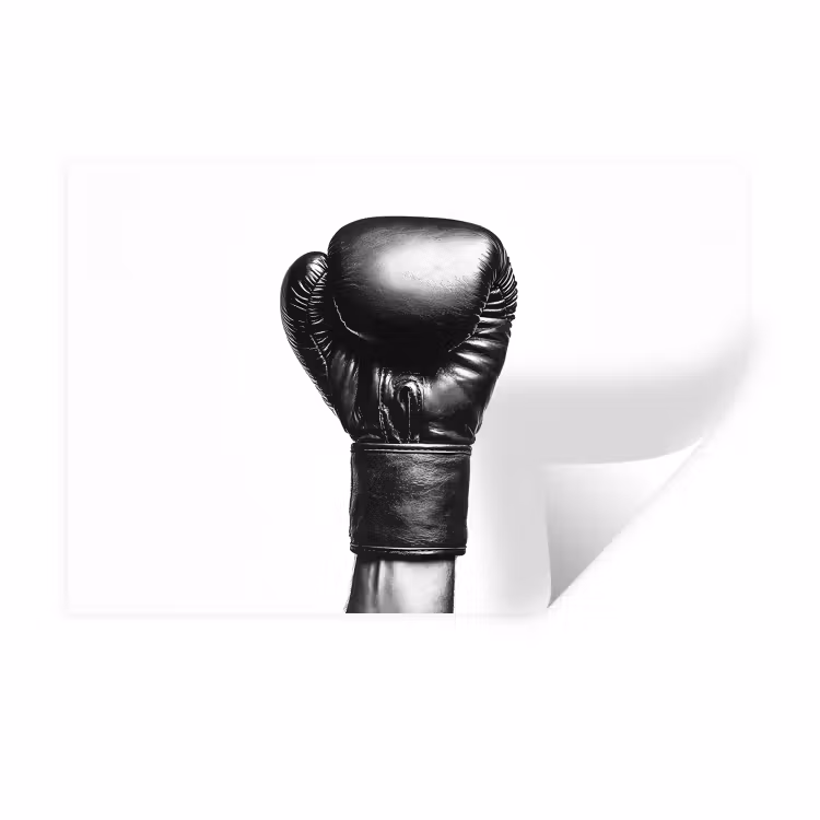 Bokshandschoen - Zwart - Hand Muursticker klein -3d