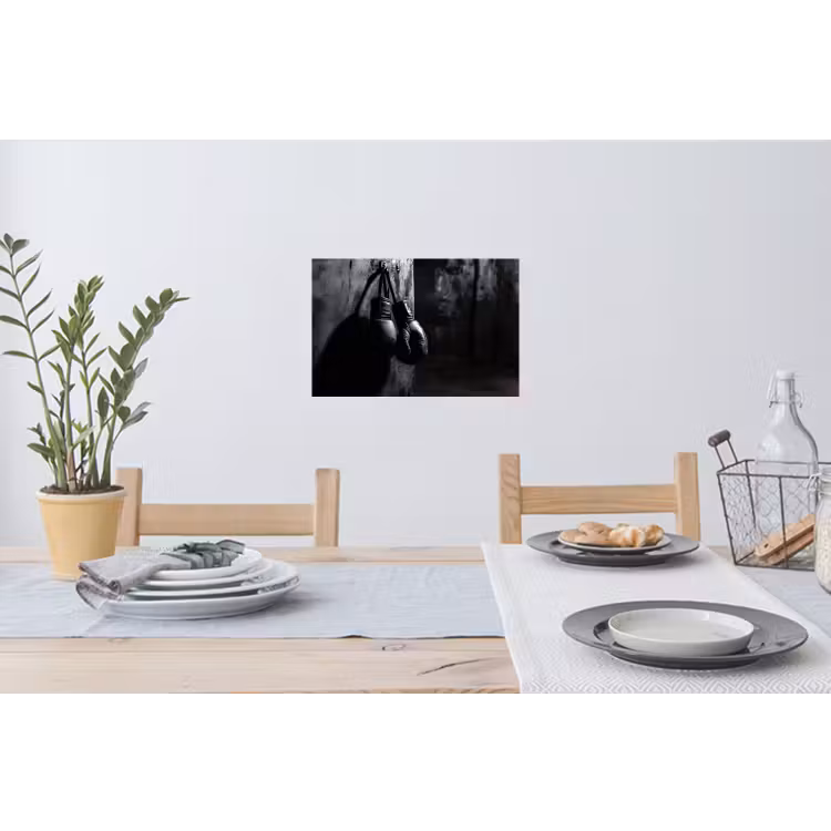 Bokshandschoenen - Muur - Duister - Zwart Muursticker klein -eettafel