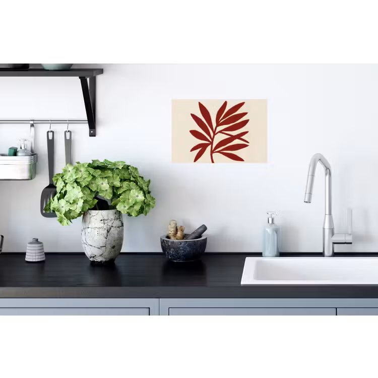 Tak - Bladeren - Rood Muursticker klein -keuken