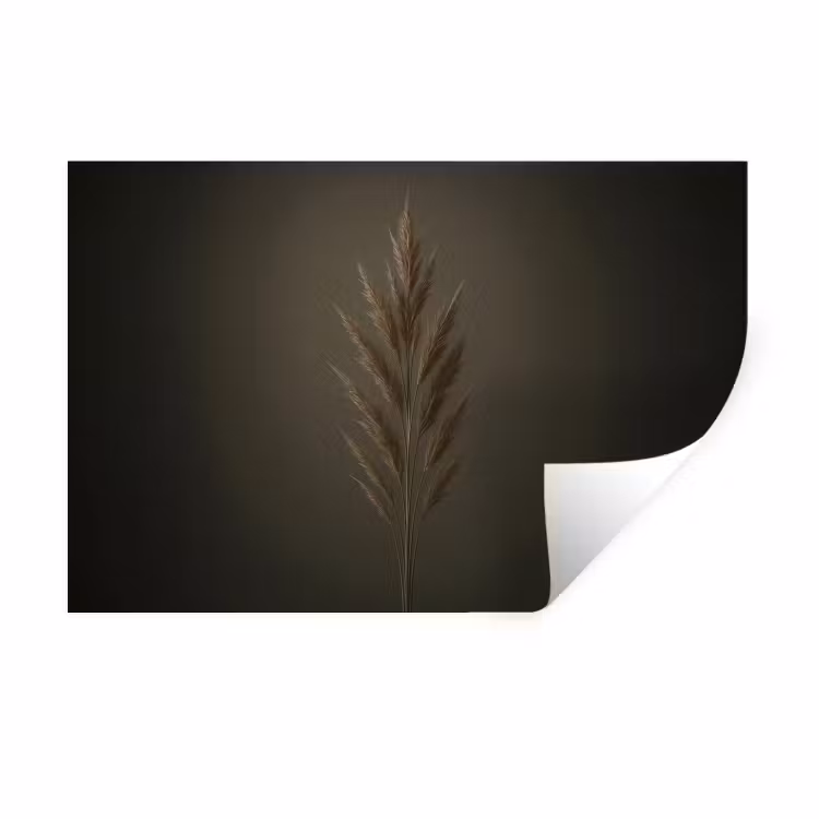 Tak - Pluimgras - Donkerbruin Muursticker klein -3d