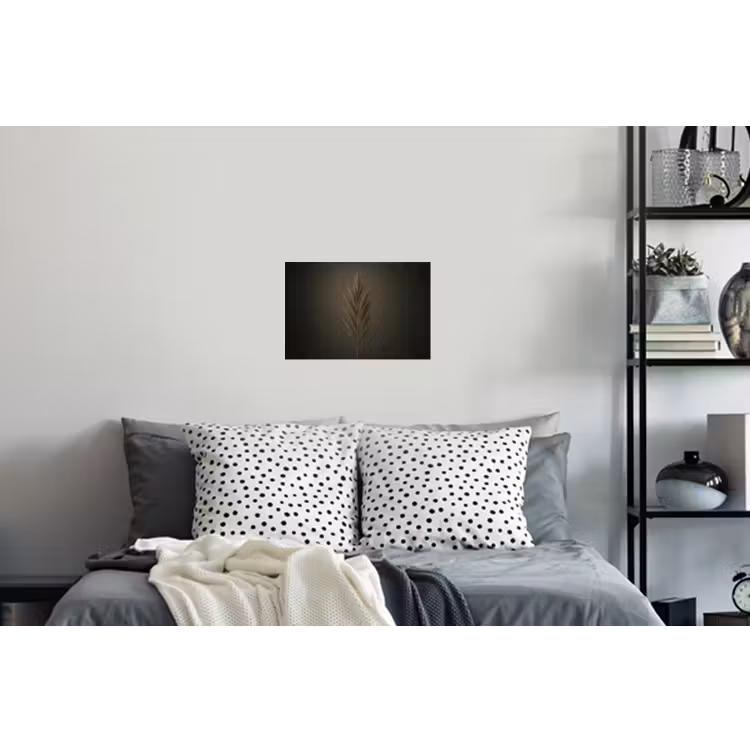 Tak - Pluimgras - Donkerbruin Muursticker klein -slaapkamer