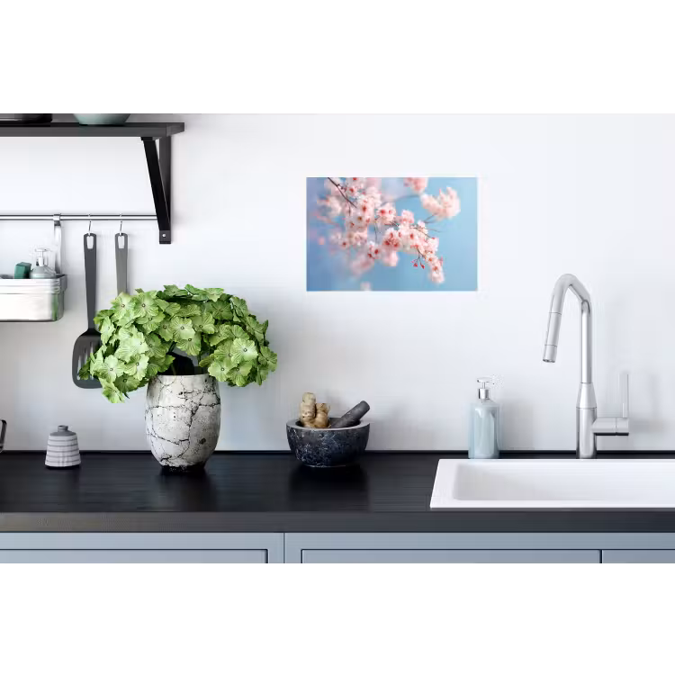 Takken - Bloesems - Roze Muursticker klein -keuken