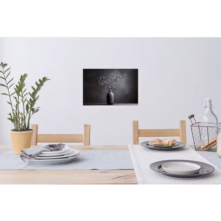 Takken - Vaas - Bolletjes - Wit Muursticker klein -eettafel