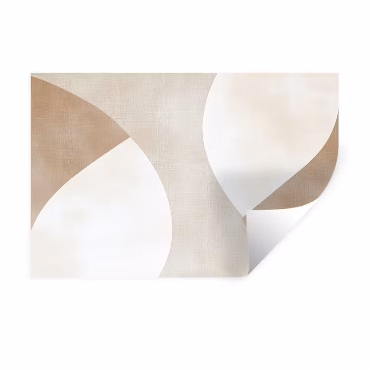 Bruin - Japandi - Abstract Muursticker klein -3d