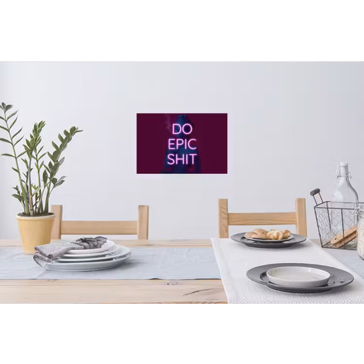 Buste - Neon - LED - Letters Muursticker klein -eettafel