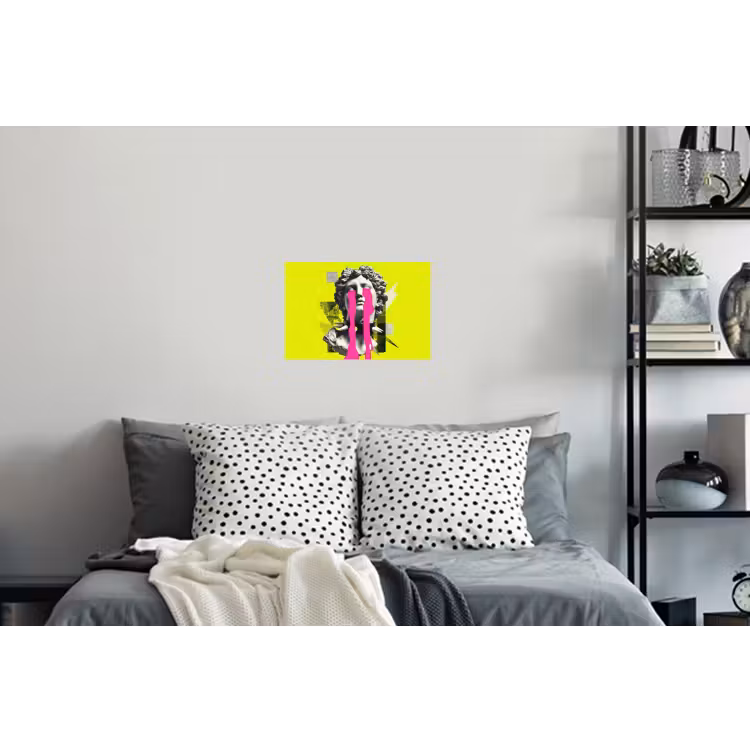 Buste - Verf - Geel Muursticker klein -slaapkamer