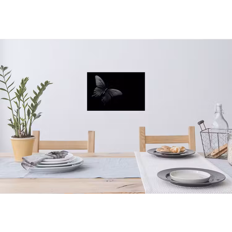 Vlinder - Zwart - Insect - Dieren Muursticker klein -eettafel