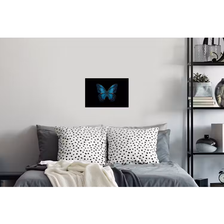 Vlinder - Blauw - Contrast Muursticker klein -slaapkamer