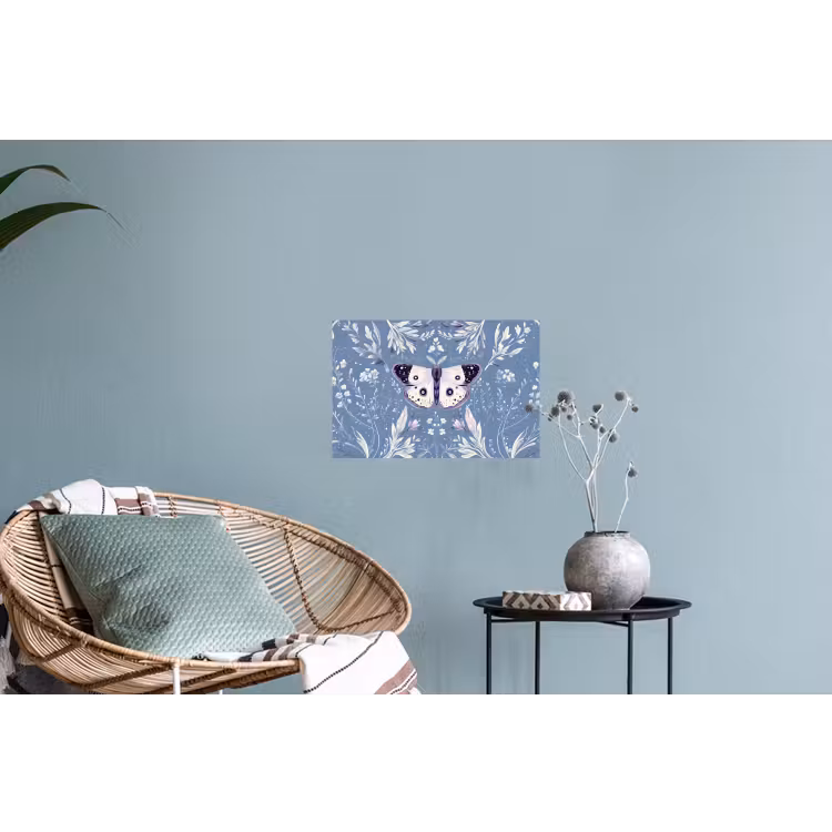 Vlinder - Bloemtakken - Lichtblauw Muursticker klein -plant