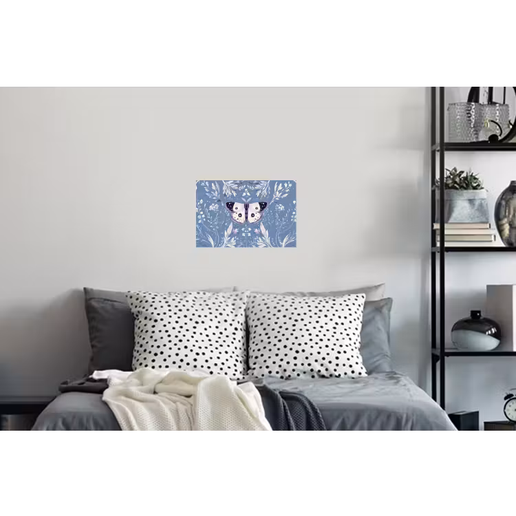 Vlinder - Bloemtakken - Lichtblauw Muursticker klein -slaapkamer