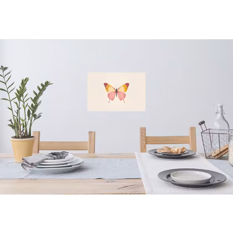 Vlinder - Illustratie - Roze Muursticker klein -eettafel