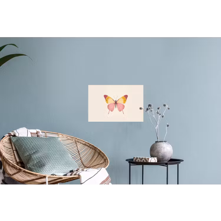 Vlinder - Illustratie - Roze Muursticker klein -plant