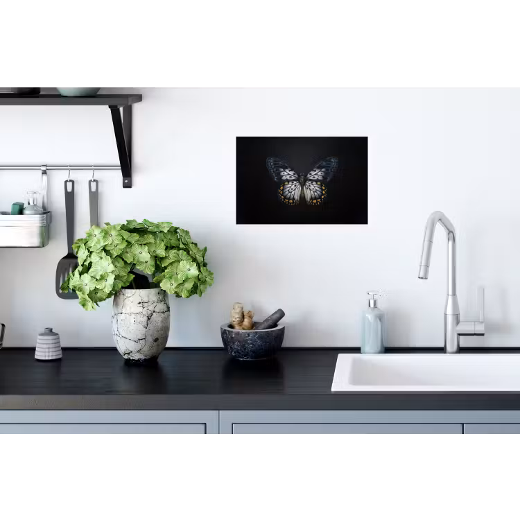 Vlinder - Monochroom - Balans Muursticker klein -keuken