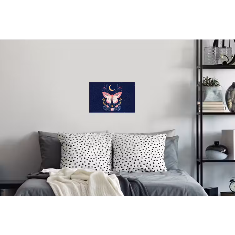 Vlinder - Maan - Bloemen - Sterrenhemel Muursticker klein -slaapkamer