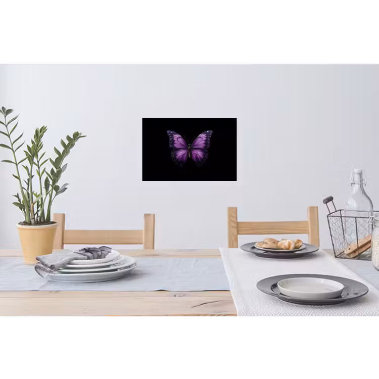 Vlinder - Paars - Levendig Muursticker klein -eettafel