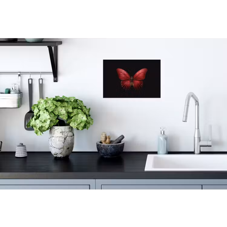 Vlinder - Rood - Minimalistisch Muursticker klein -keuken