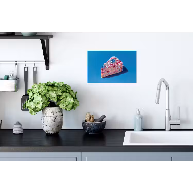 Taart - Edelstenen - Glitters - Roze Muursticker klein -keuken