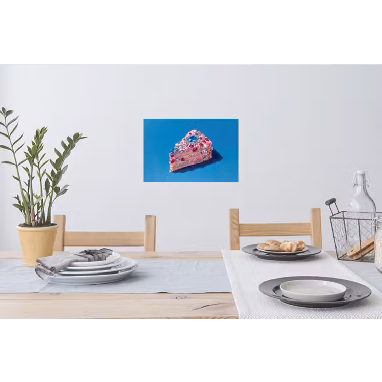 Taart - Edelstenen - Glitters - Roze Muursticker klein -eettafel