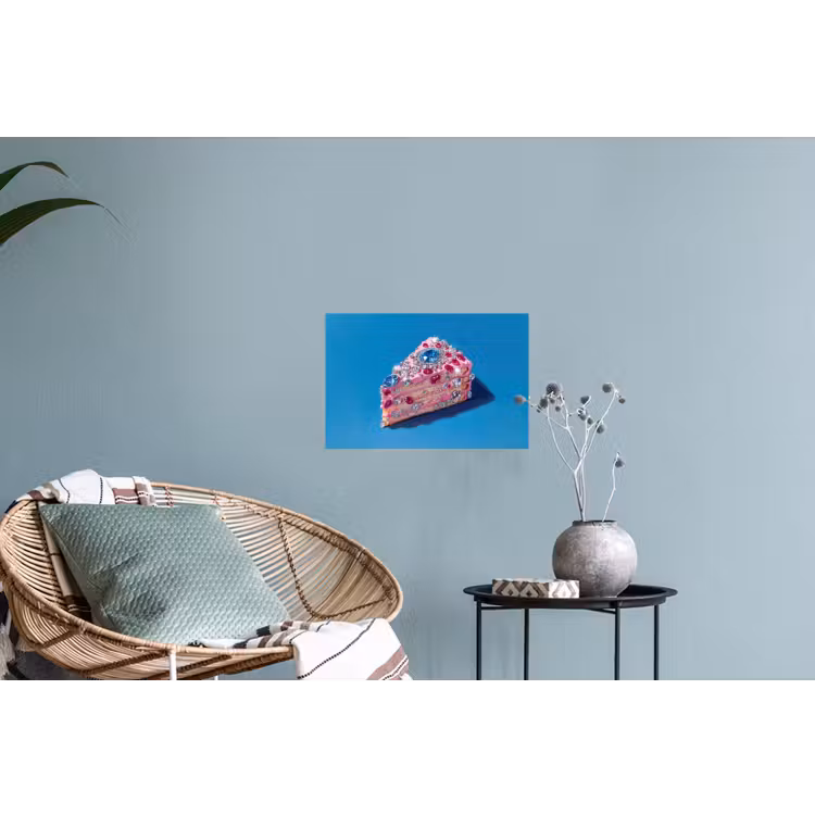 Taart - Edelstenen - Glitters - Roze Muursticker klein -plant