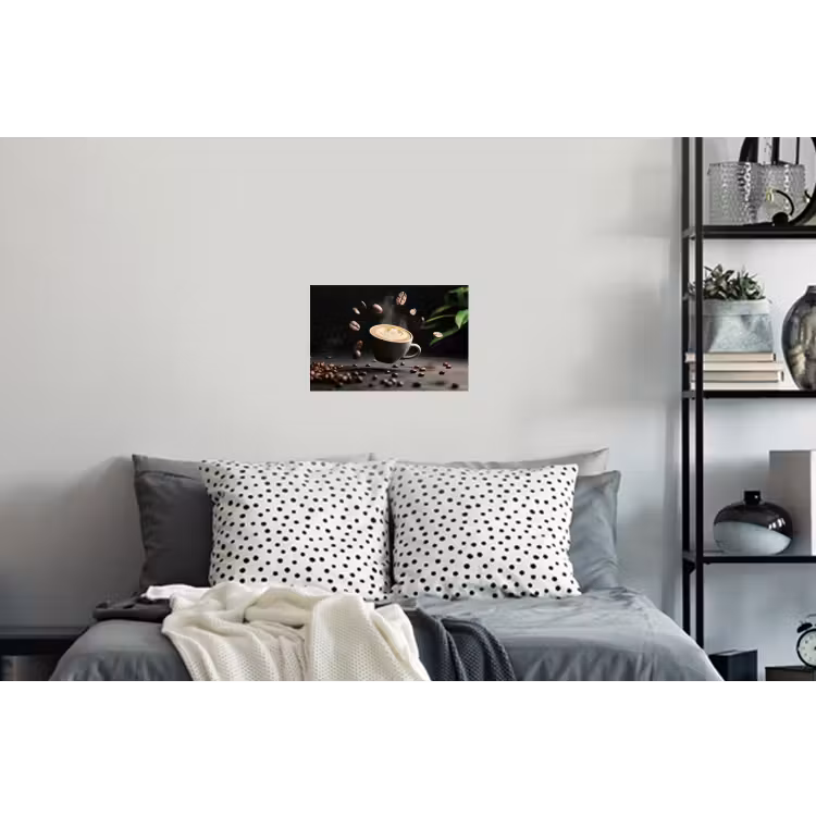Cappuccino - Kop - Bonen - Bruin Muursticker klein -slaapkamer