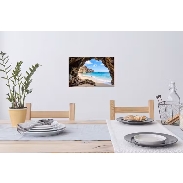Grot - Strand - Zee - Blauw Muursticker klein -eettafel