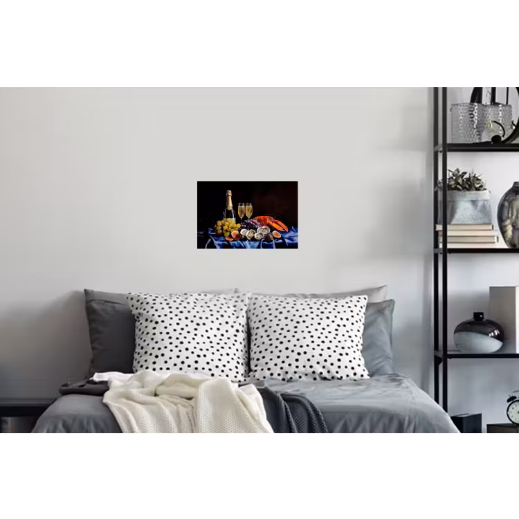 Champagne - Luxe - Oesters Muursticker klein -slaapkamer