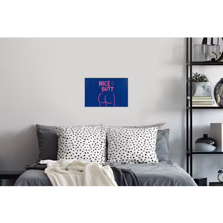 Brutaal - Grappig - Blauw Muursticker klein -slaapkamer