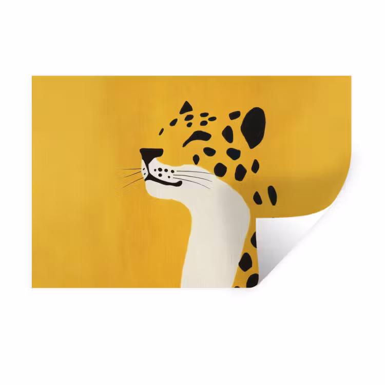 Cheetah - Illustratie - Geel Muursticker klein -3d