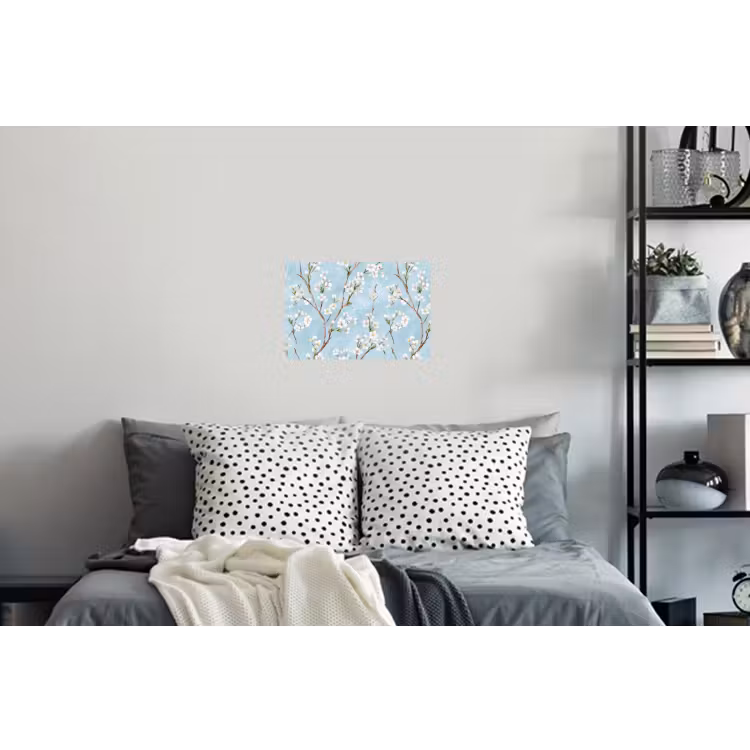 Kersenbloesem - Textuur - Blauw Muursticker klein 286 -slaapkamer