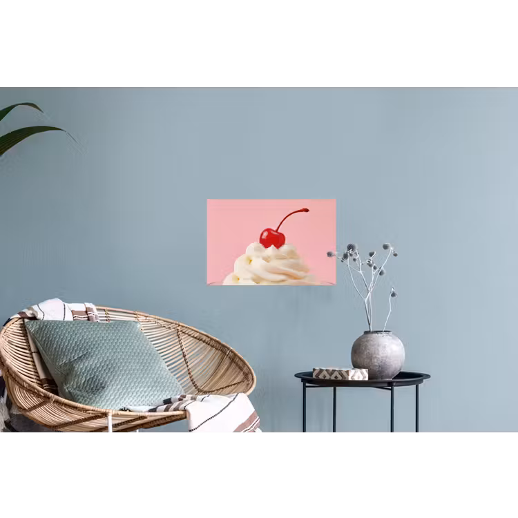 Kers - Slagroom - Roze Muursticker klein -plant