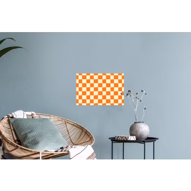 Schaak - Patroon - Oranje Muursticker klein 286 -plant