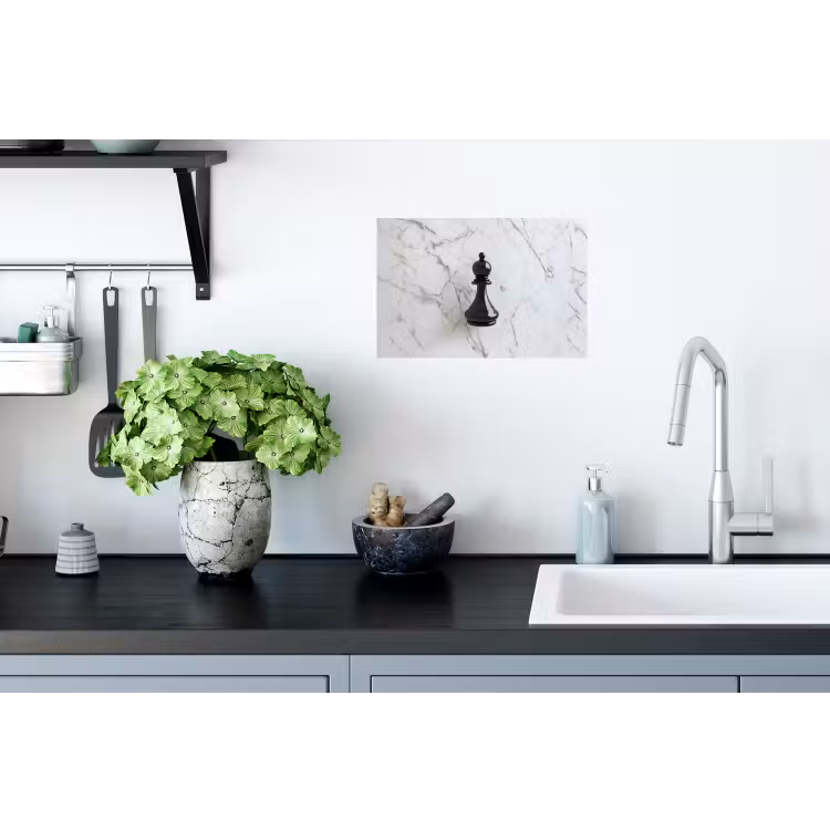 Schaakstuk - Loper - Zwart - Marmer Muursticker klein -keuken
