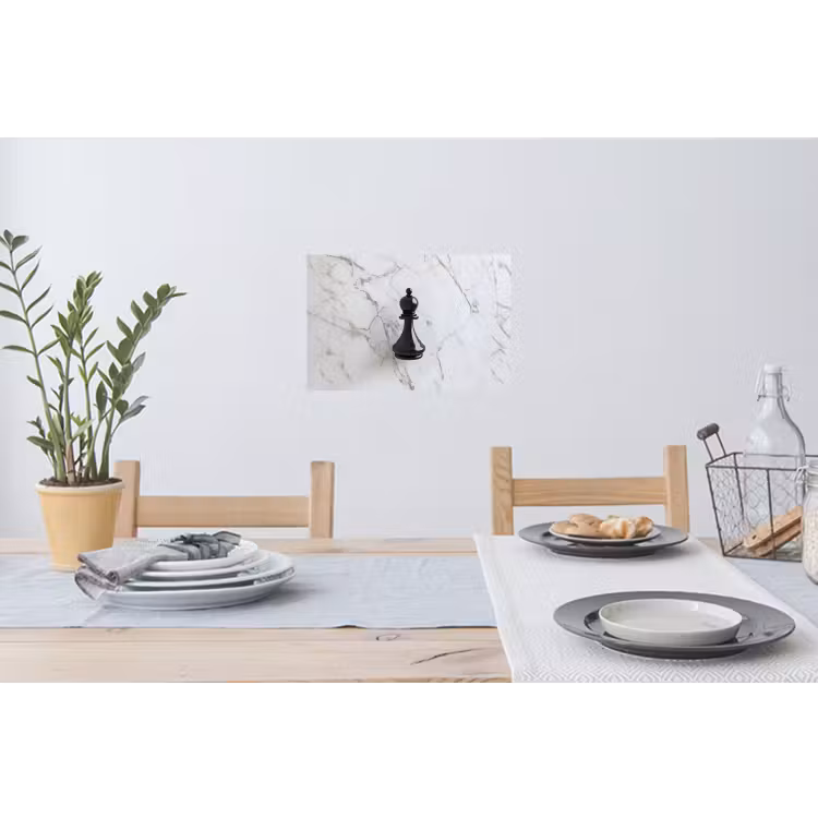 Schaakstuk - Loper - Zwart - Marmer Muursticker klein -eettafel