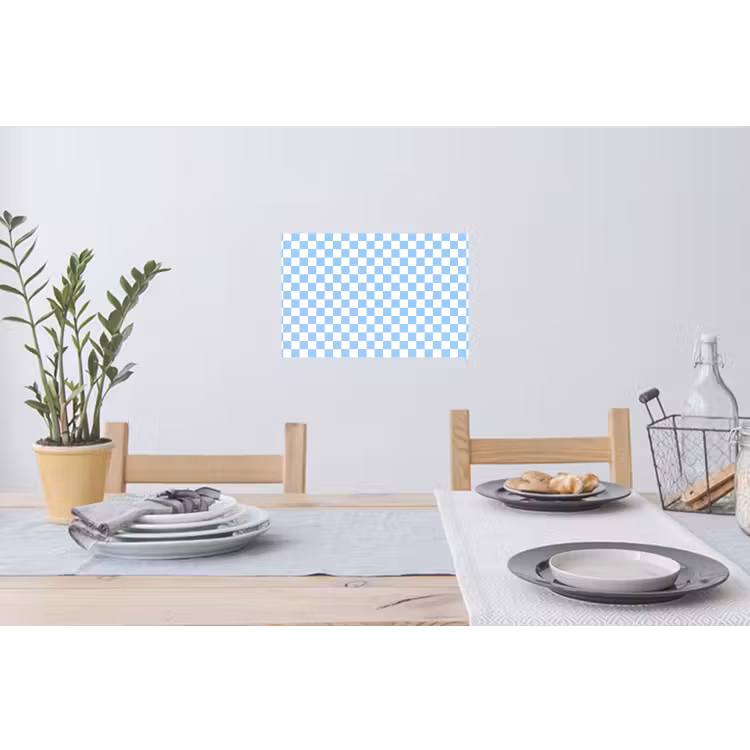 Schaakbord - Klassiek - Blauw Muursticker klein 286 -eettafel