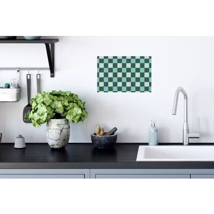 Schaakbord - Klassiek - Groen Muursticker klein 286 -keuken