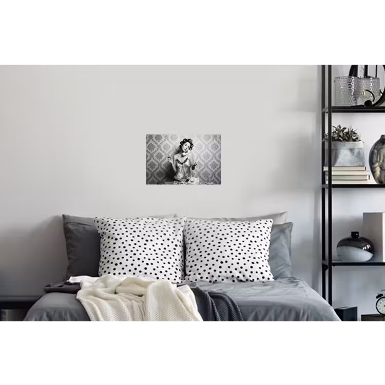 Chic - Vrouw - Zwart - Wit Muursticker klein -slaapkamer