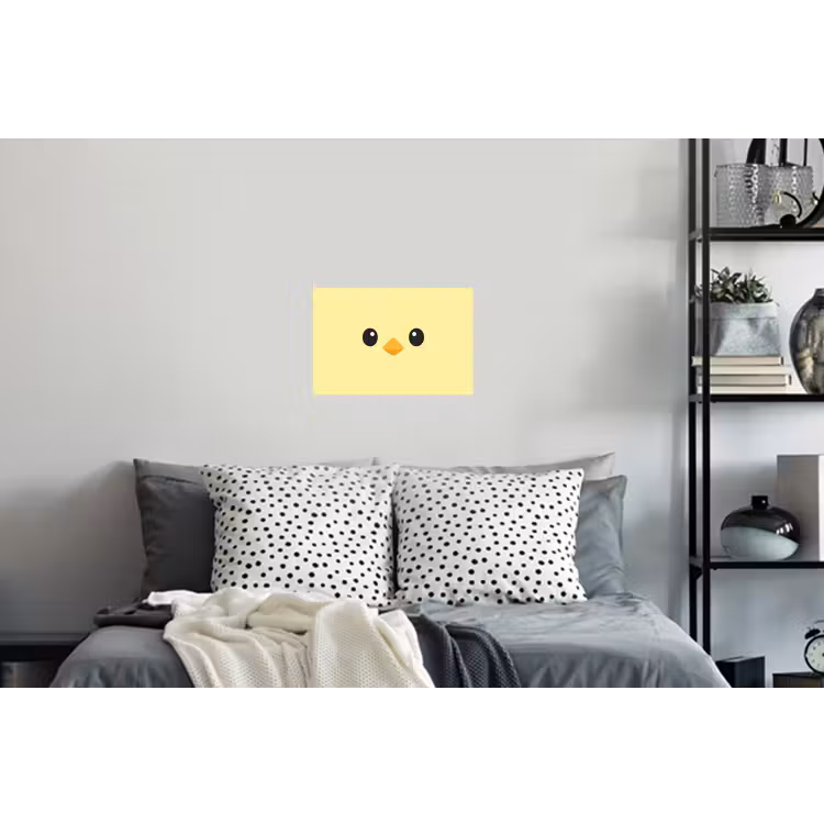 Kuiken - Vrolijk - Geel - Minimalistisch Muursticker klein -slaapkamer