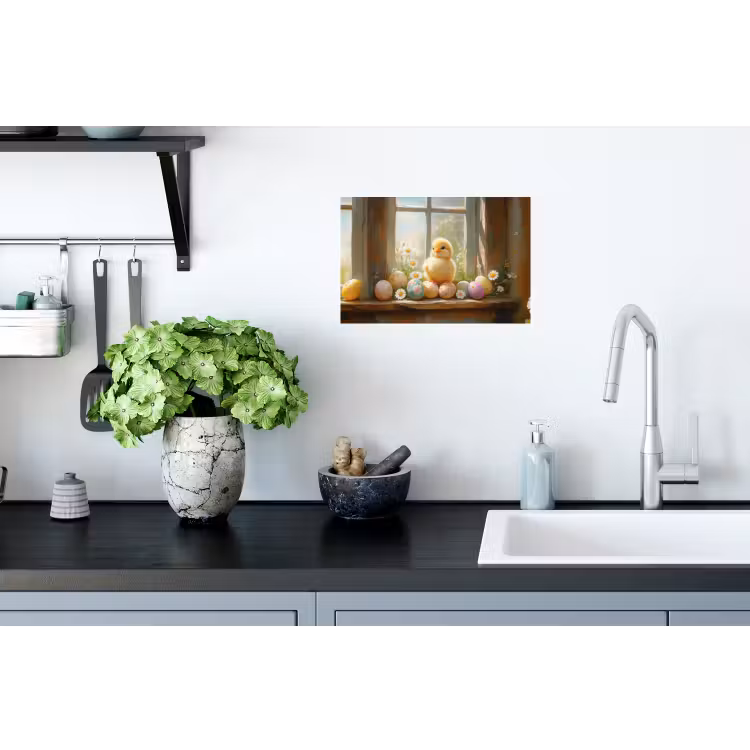 Kuiken - Raam - Paaseieren Muursticker klein -keuken