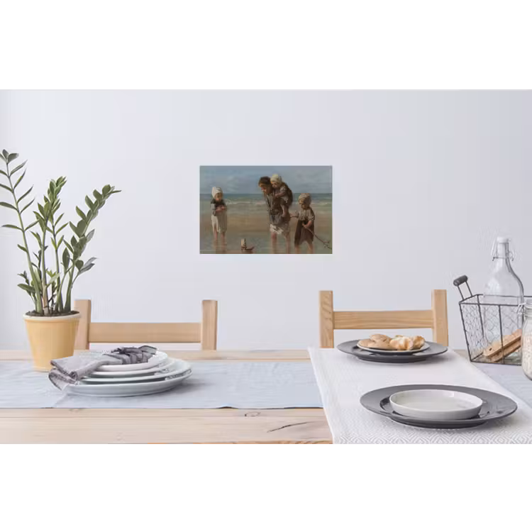 Kinderen der zee - Schilderij van Jozef Israëls Muursticker klein -eettafel