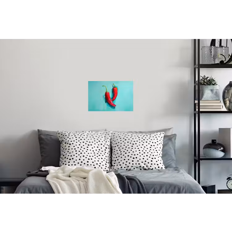 Chilipepers - Geverfd - Rood Muursticker klein -slaapkamer