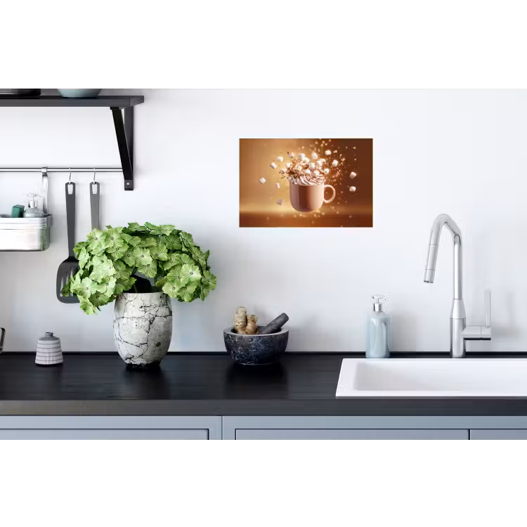 Chocomelk - Drinken - Warm - Bruin Muursticker klein -keuken