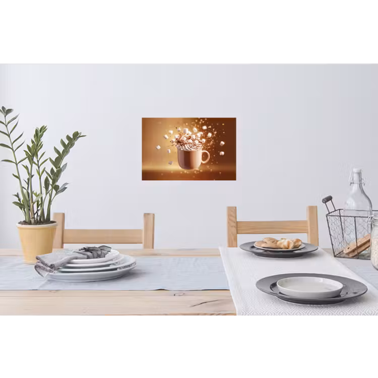 Chocomelk - Drinken - Warm - Bruin Muursticker klein -eettafel