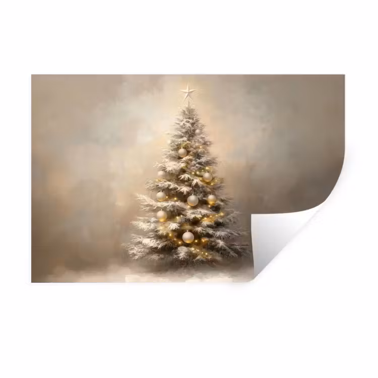 Kerst - kerstboom - Sneeuw - Art Muursticker klein -3d