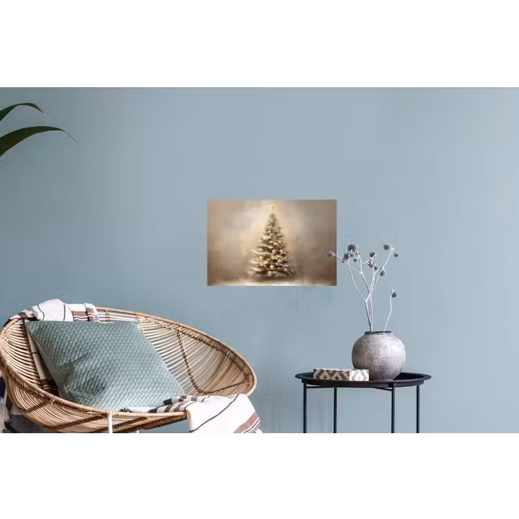 Kerst - kerstboom - Sneeuw - Art Muursticker klein -plant