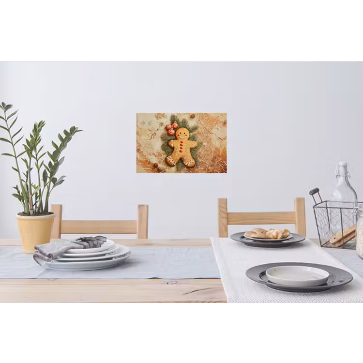 Kerstmis - Koekje - Poppetje - Speculaas Muursticker klein -eettafel