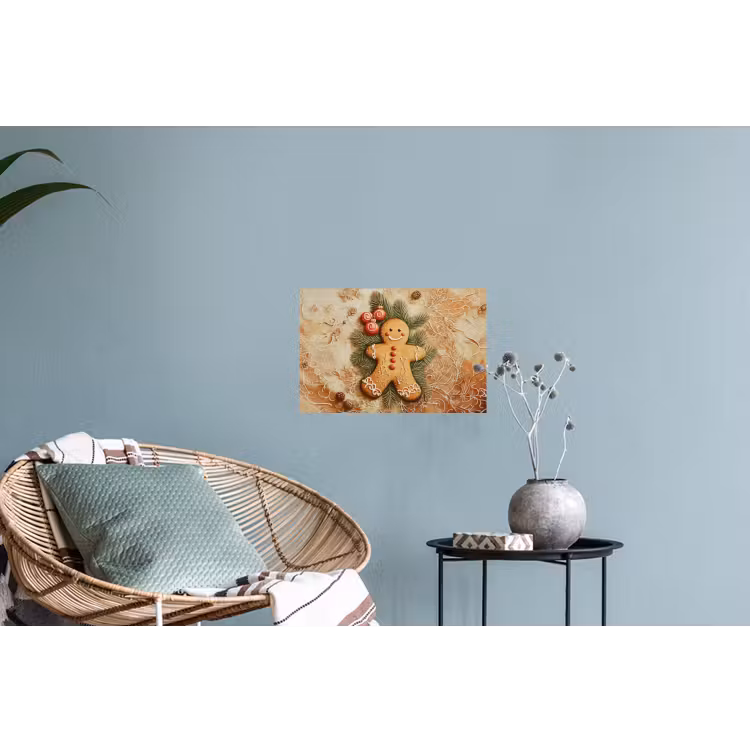 Kerstmis - Koekje - Poppetje - Speculaas Muursticker klein -plant