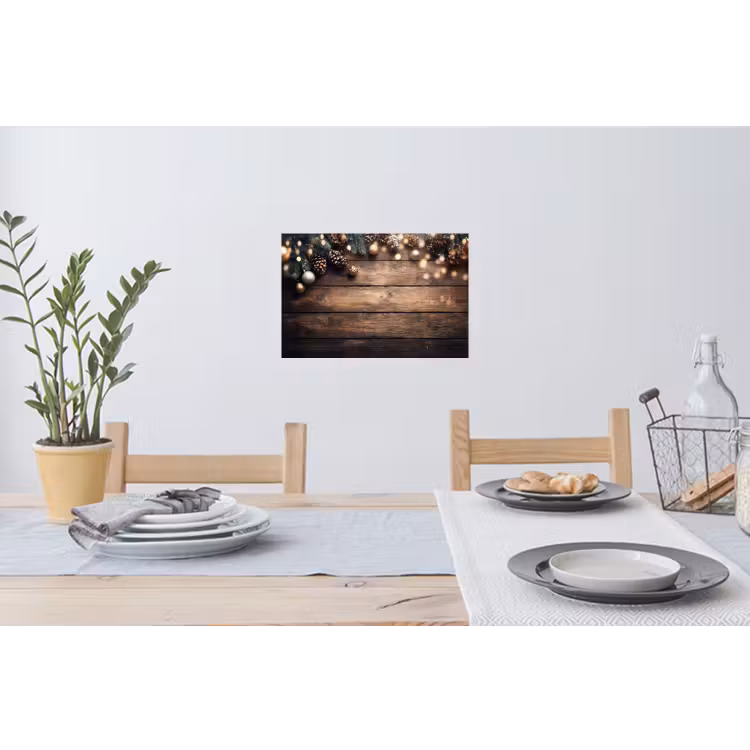 Kerstdecoratie - Houten - Dennenappel - Bruin Muursticker klein -eettafel