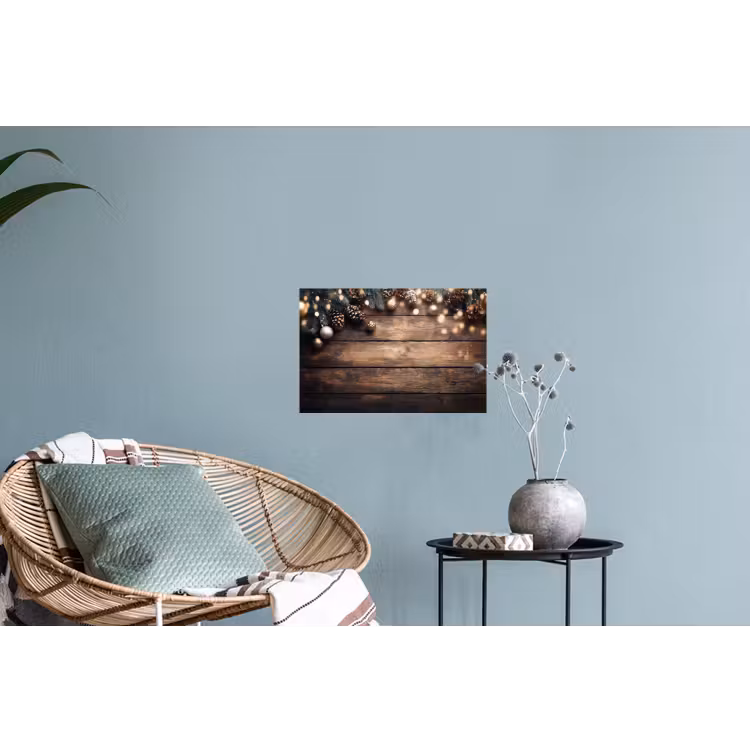 Kerstdecoratie - Houten - Dennenappel - Bruin Muursticker klein -plant