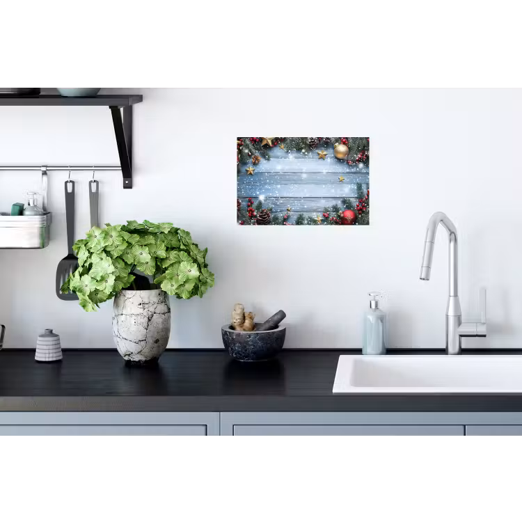 Kerstomlijsting - Sneeuw - Meerkleurig Muursticker klein -keuken